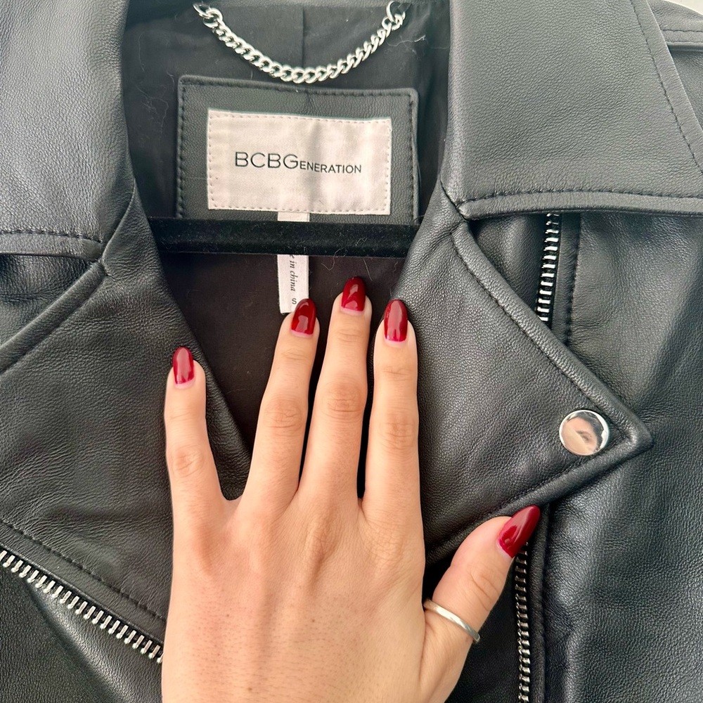 BCBGeneration Black Leather Jacket - Picture 3 of 4